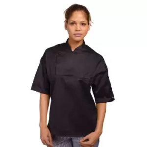 AFD Mens Short Sleeve Chefs Tunic (XS) (Black)