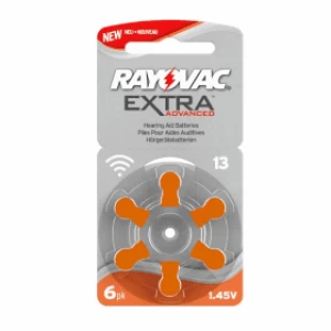 Rayovac 13 Extra Advanced Hearing Aid Batteries (6 Pack)