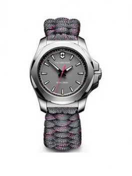 Victorinox Victorinox Swiss Made I.N.O.X V Grey 200M Sapphire Glass Dial With Stainless Steel 37Mm Case And Removable Shield Grey With Pink Paracord S