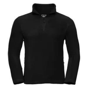 Russell Mens 1/4 Zip Outdoor Fleece Top (2XL) (Black)