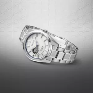 PRE-ORDER Seiko Presage Sharp Edged 'Midday' Automatic White Dial Steel Bracelet Mens Watch SPB309J1 (Available June)