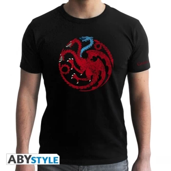 Game Of Thrones - Targaryen Viserion Mens Large T-Shirt - Black