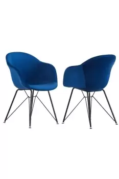 ''Valentina' Velvet Upholstered Dining Chairs Set of 2