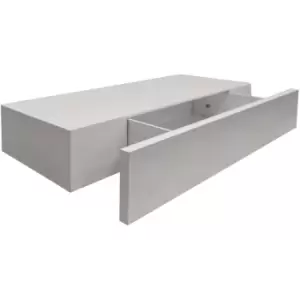 HIDDEN - 2ft / 60cm Floating Storage Shelf with Drawer - White - White