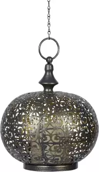 Oriental Style Hanging Garden Lantern with USB Rechargeable LED