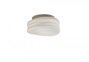 Flush Ceiling, Wall 2 Light GU10 Small, Frosted White Glass