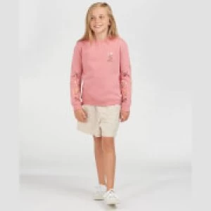 Barbour Girls Rowen Overlayer Sweatshirt - Vintage Rose - XL (12-13 Years)