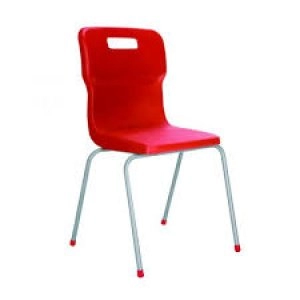 Titan 4 Leg Chair 350mm Red Conforms to BS EN1729 Parts 1 and 2