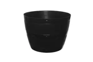 Whitefurze 34cm Barrel Planter, Black
