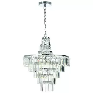 Spa Belle 4 Light Chandelier Crystal Glass and Chrome