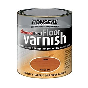 Ronseal Diamond Hard Floor Varnish - Medium Oak 2.5L