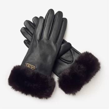 Biba BIBA Faux Fur Leather Gloves - Black