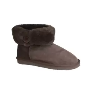 Eastern Counties Leather Womens/Ladies Freya Cuff And Button Sheepskin Boots (7 UK) (Chocolate)