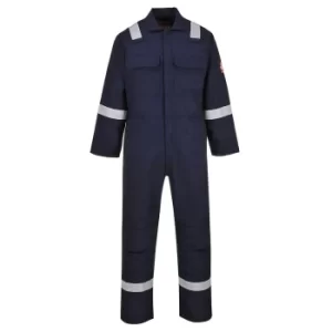 Biz Weld Mens Iona Flame Resistant Coverall Navy Blue Large 34"