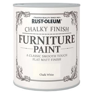Rust-Oleum Chalk white Chalky effect Matt Furniture Paint 2.5L