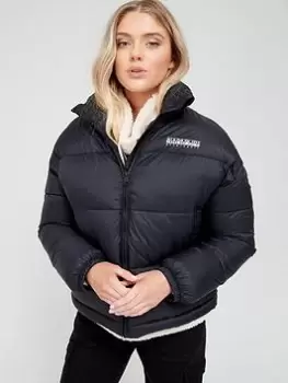 Napapijri A-box Puffer Jacket, Black, Size XS, Women