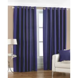 Riva Home Fiji Faux Silk Ringtop Curtains (46x72 (117x183cm)) (Royal Blue)
