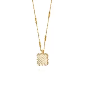 Daisy London 18ct Gold Plate Artisan Square Necklace 18ct Gold Plate