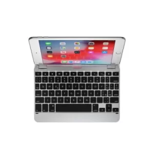 7.9 Inches QWERTY Italian Bluetooth Wireless Keyboard for iPad Mini 4th 5th Gen 180 Degree Viewing Angle 3 Level Backlit Keys Silver