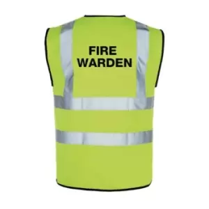 Fire Warden Unisex Yellow Hi-Vis Vest - 2X Large - 132cm Chest - 117cm Waist