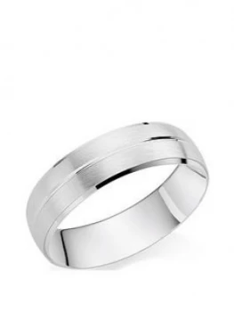 Beaverbrooks 9Ct White Gold Mens Wedding Ring