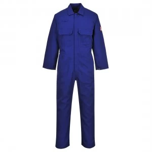 Biz Weld Mens Flame Resistant Overall Royal Blue Extra Large 32"
