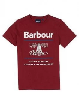 Barbour Short Sleeve Reed Logo T-Shirt - Red