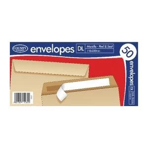 County Stationery DL Manilla Peal and Seal Envelopes Pack of 1000 C520
