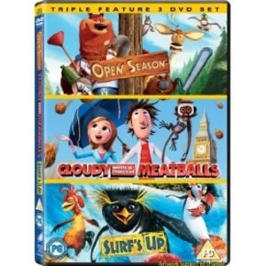 3 Movie Collection: Cloudy With a Chance of Meatballs + Open Season + Surf's Up DVD