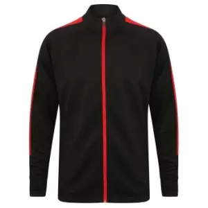 Finden & Hales Mens Knitted Tracksuit Top (XS) (Black/Red)