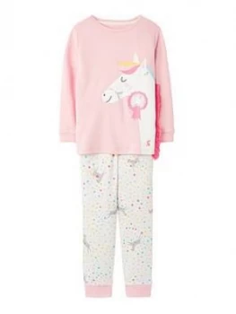 Joules Girls Sleepwell Horse Jersey Pyamas - Pink, Size 9-10 Years, Women