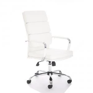 Adroit Advocate Executive Chair With Arms Bonded Leather White Ref