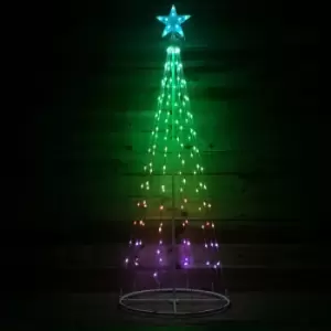 Snowtime - 6ft (1.8m) Christmas Cone Tree with 140 Colour Changing LEDs and Remote Control