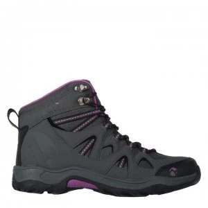 Gelert Ottawa Mid Ladies Walking Boots - Charcoal/Purple