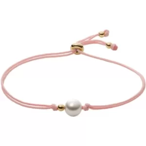 Ladies Skagen Agnethe White Crystal Pearl Nylon Beaded Bracelet