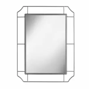 Nielsen Alvo Art Deco Metal Wall Mirror, Silver
