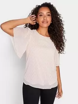 M&Co Dobby Angel Sleeve Blouse, Pink, Size 20, Women