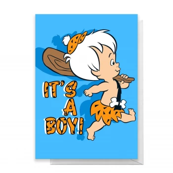 Flintstones New Baby Boy Greetings Card - Large Card