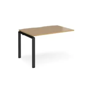 Bench Desk Add On Rectangular Desk 1200mm Oak Tops With Black Frames 800mm Depth Adapt