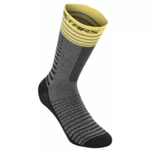Alpinestars Drop Socks 19 2020: Mid Grey/Yellow L Ap17065209165L