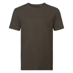 Russell Mens Authentic Pure Organic T-Shirt (L) (Dark Olive)