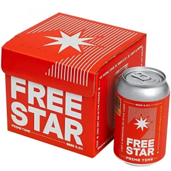 Freestar Award Winning 0.0% ABV Gluten/F Beer - Multi Can - (330mlx4)