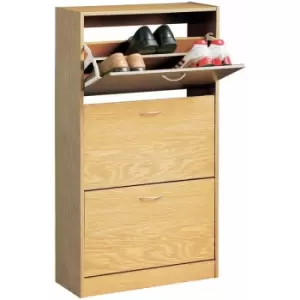 Norsk 3 Drawer Oak Veneer Shoe Cupboard - Premier Housewares