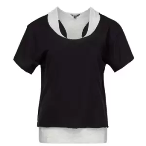 Golddigga Double Plain T Shirt Ladies - Black