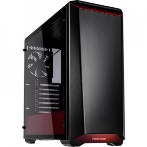 Phanteks P400S Midi tower PC casing Black, Red 2 built-in fans, Suitable for AIO water coolers, Insulated, Window, Dust filter, Tool-free HDD bracket