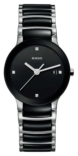 RADO R30935712 Centrix Diamonds High-Tech Ceramic Black Dial Watch