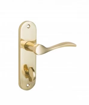 Wickes Elda Bathroom Door Handle - Polished Brass 1 Pair