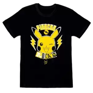 Pokemon Childrens/Kids Pikachu Rocks T-Shirt (7-8 Years) (Black/Yellow)