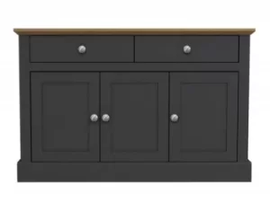 LPD Devon Charcoal 3 Door 2 Drawer Large Sideboard Flat Packed