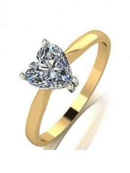 Moissanite 9Ct Gold 1.00Ct Heart Solitaire Ring